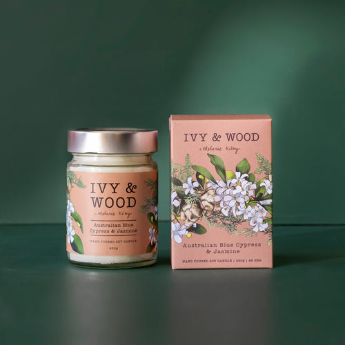 Ivy & Wood Australian Blue Cypress & Jasmine Soy Candle