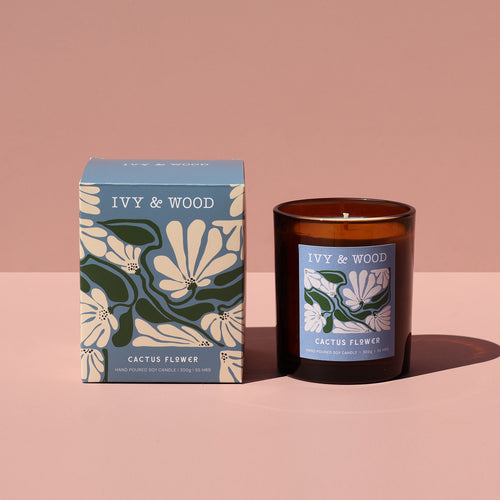 Ivy & Wood Cactus Flower Soy Candle