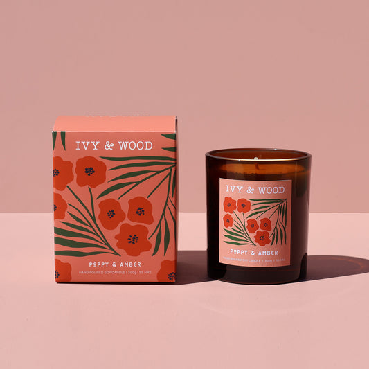 Ivy & Wood Poppy & Amber Soy Candle